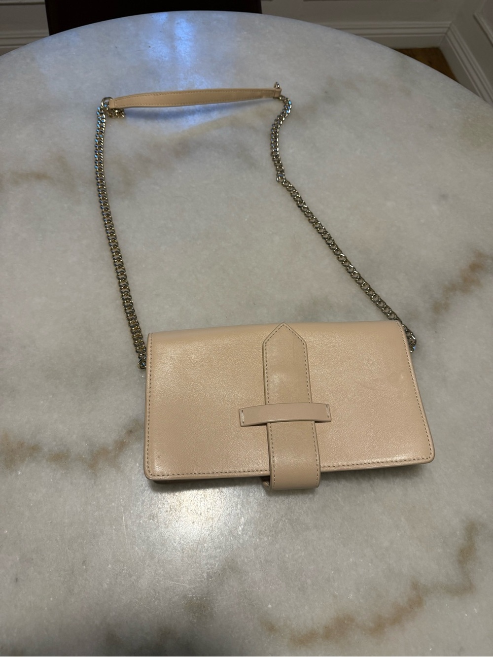 & Other Stories Leather Crossbody Bag in Beige